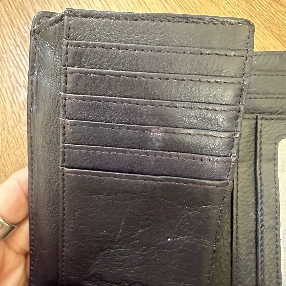 Osgoode Marley‎ Dark Purple RFID Tri Fold Wallet